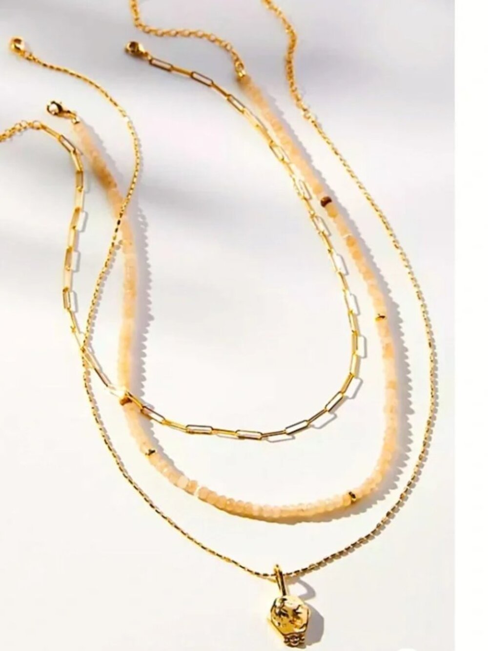Anthropologie Shades of Sea Triple-Layer Necklace NWT